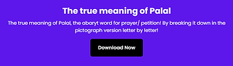 The true meaning of Palal with text, Download Now button on purple background.