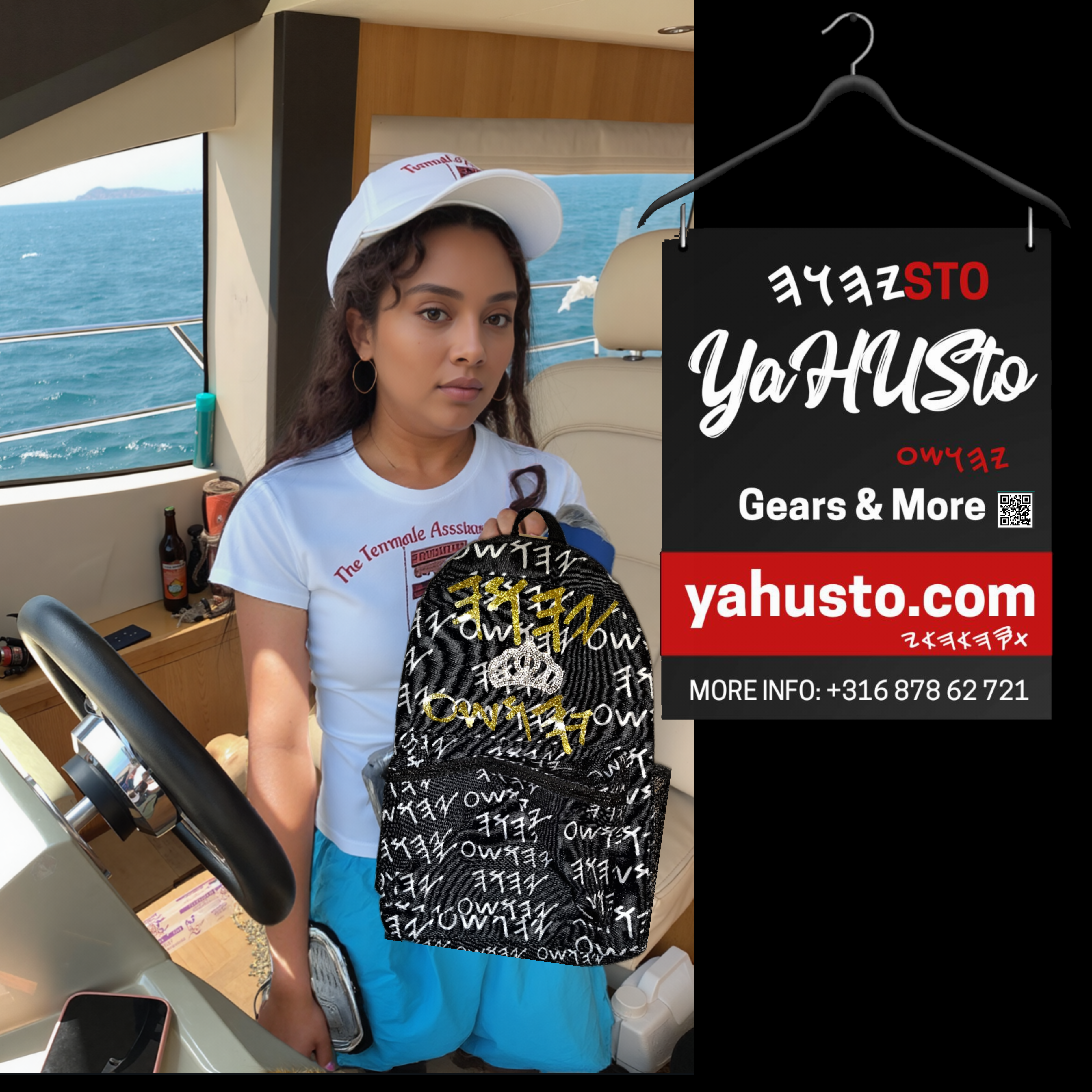 Young woman with hat and backpack, YaHUsTo, Gears and More, yahusto.com, Yahusto