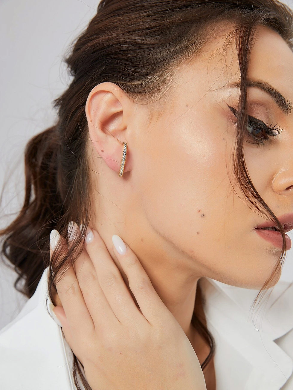 섬네일: Zircon Decor Earrings