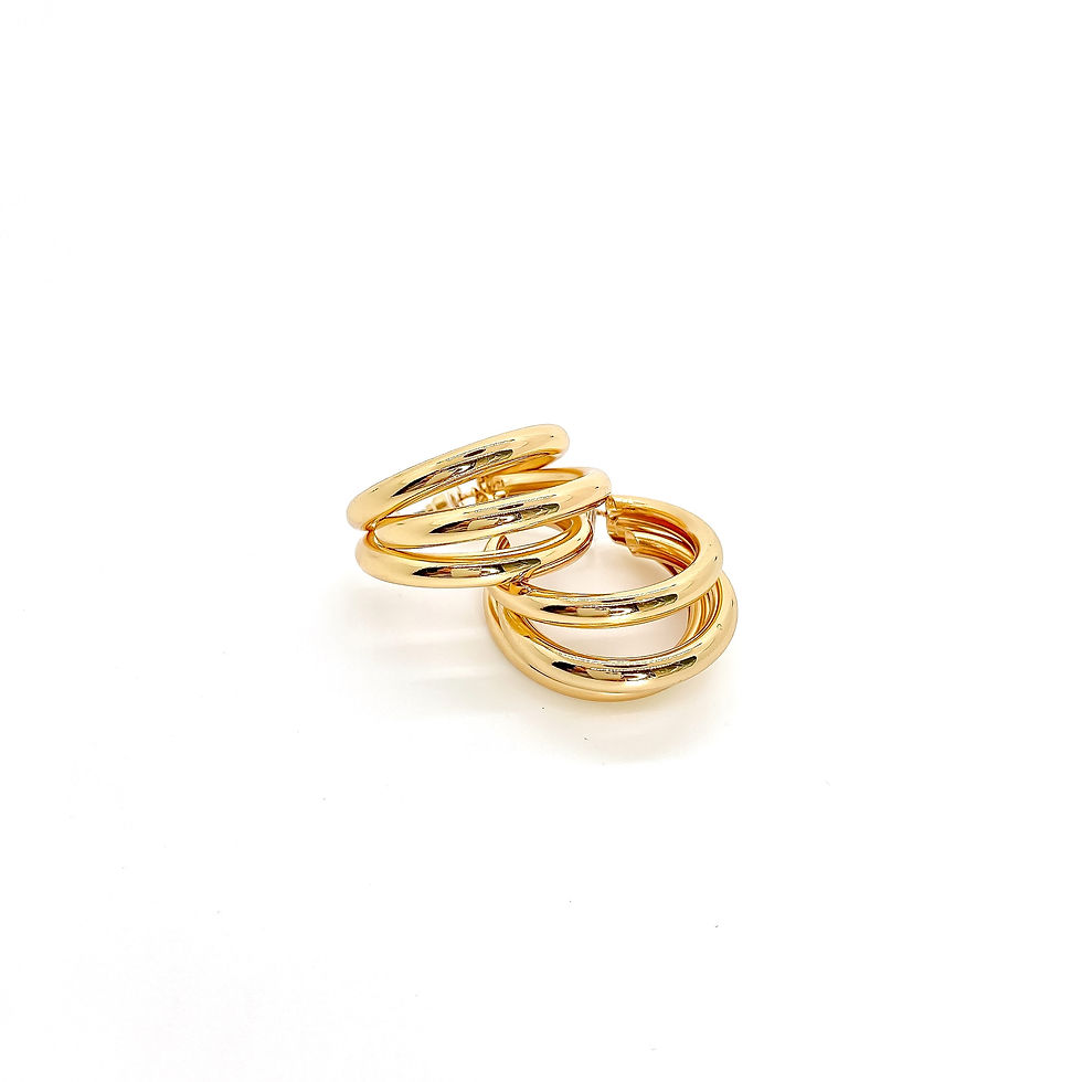 섬네일: 3 layered gold earring