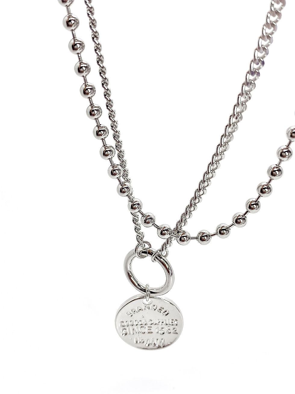 Thumbnail: Silver layered coin necklace
