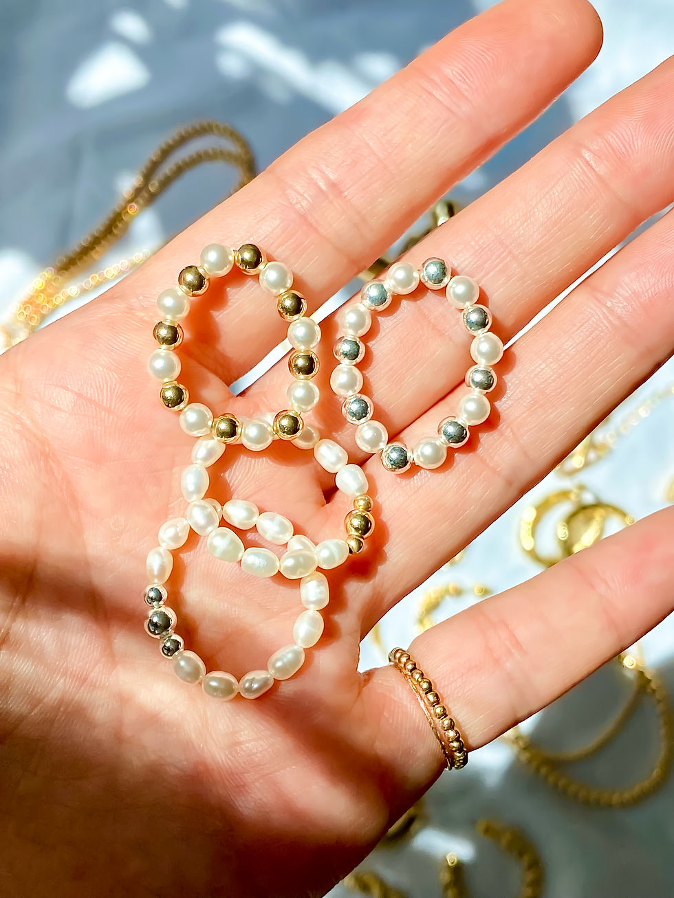 Miniatura: Sawrovski pearls & 14k gold f or 925 silver