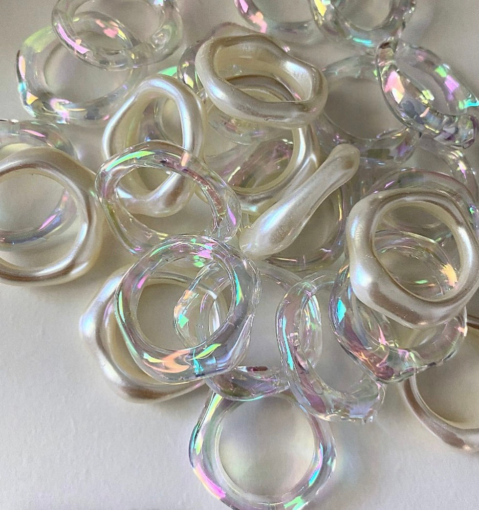 Miniatura: Homica opal wave acrylic rings set (2)