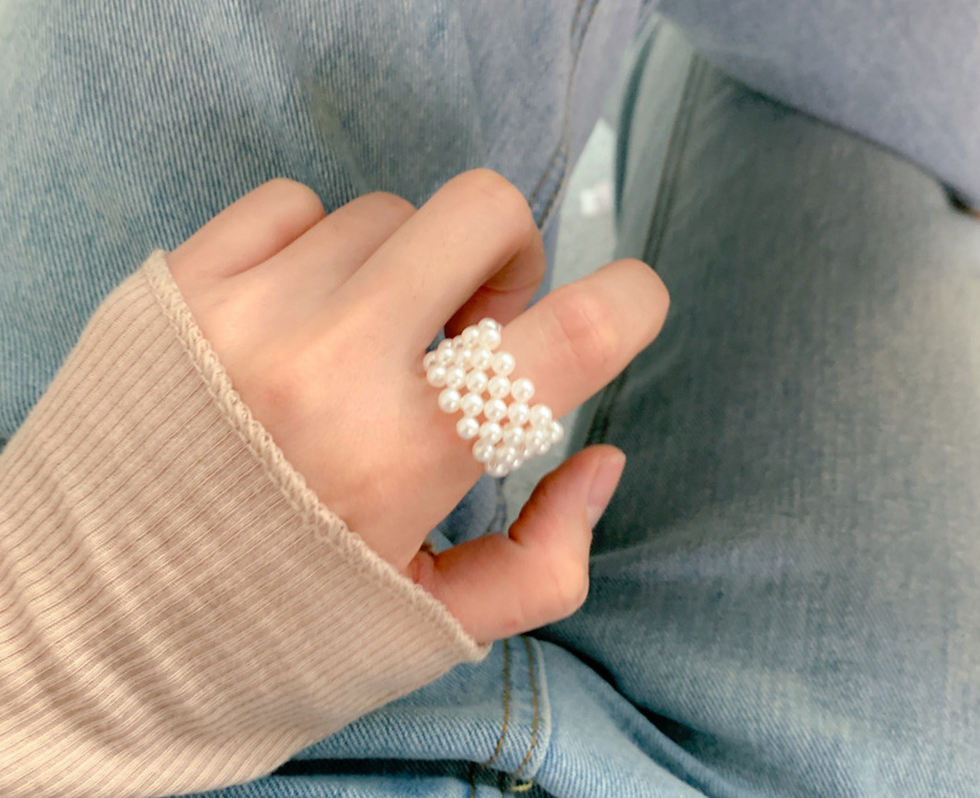 섬네일: layered pearl ring