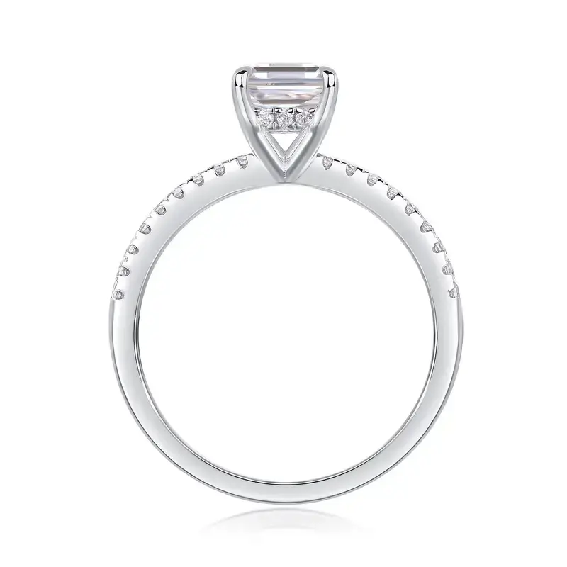 Thumbnail: Emerald Hidden Halo Engagement Ring