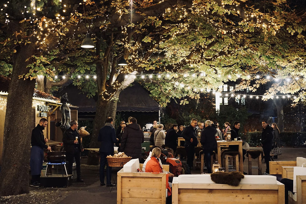 Baum im winterlichen Garten des Restaurant Kunsthalle