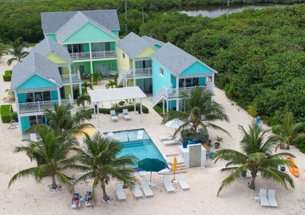 aerial view of the cottages in east end