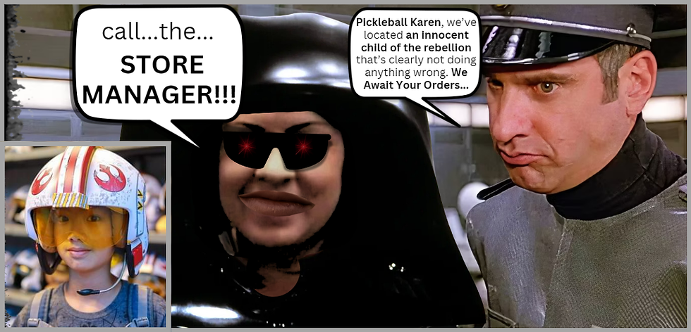 A Star Wars parody where Pickleball Karen calls the manager on a child.