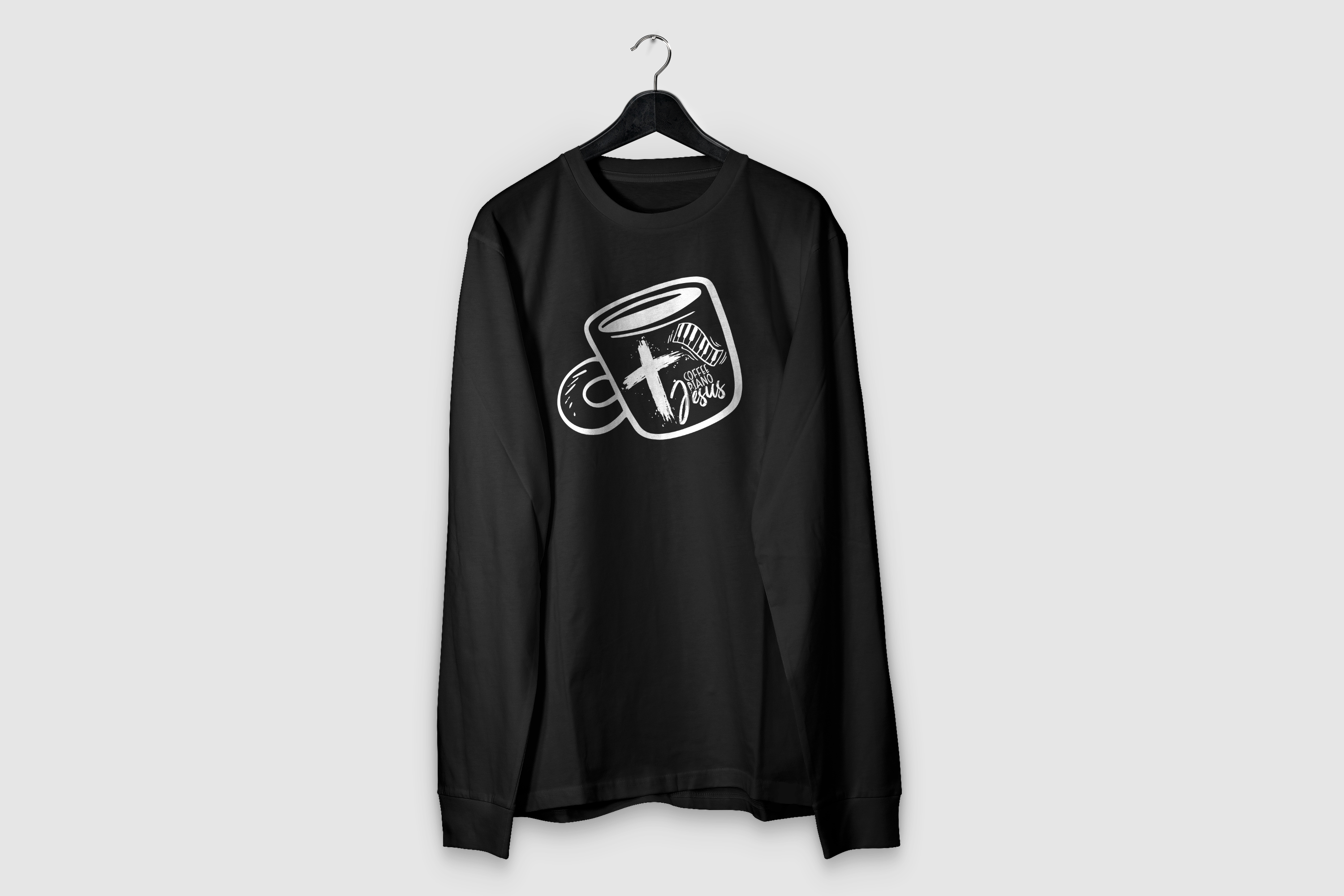 Jesus Coffee Mug Long Sleeve Shirt - Black