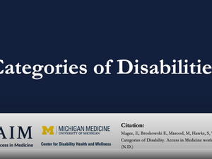 Categories of Disability in Medical Education: Understanding Documentation and Accommodations