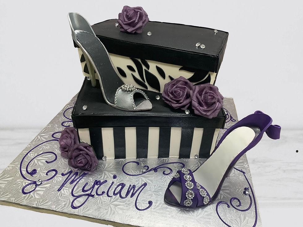 Black and White Shoe Boxes with Heels