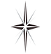 Eight-pointed compass star icon.