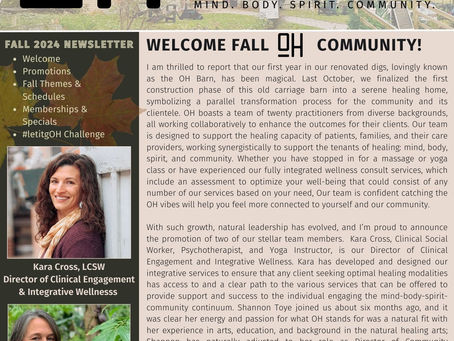 The OH Schedule and Fall Newsletter has dropped!