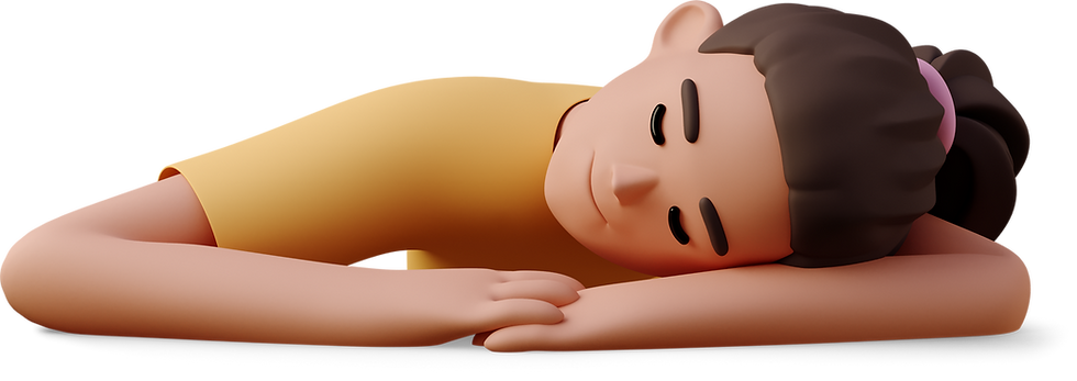 young woman sleeping on arms