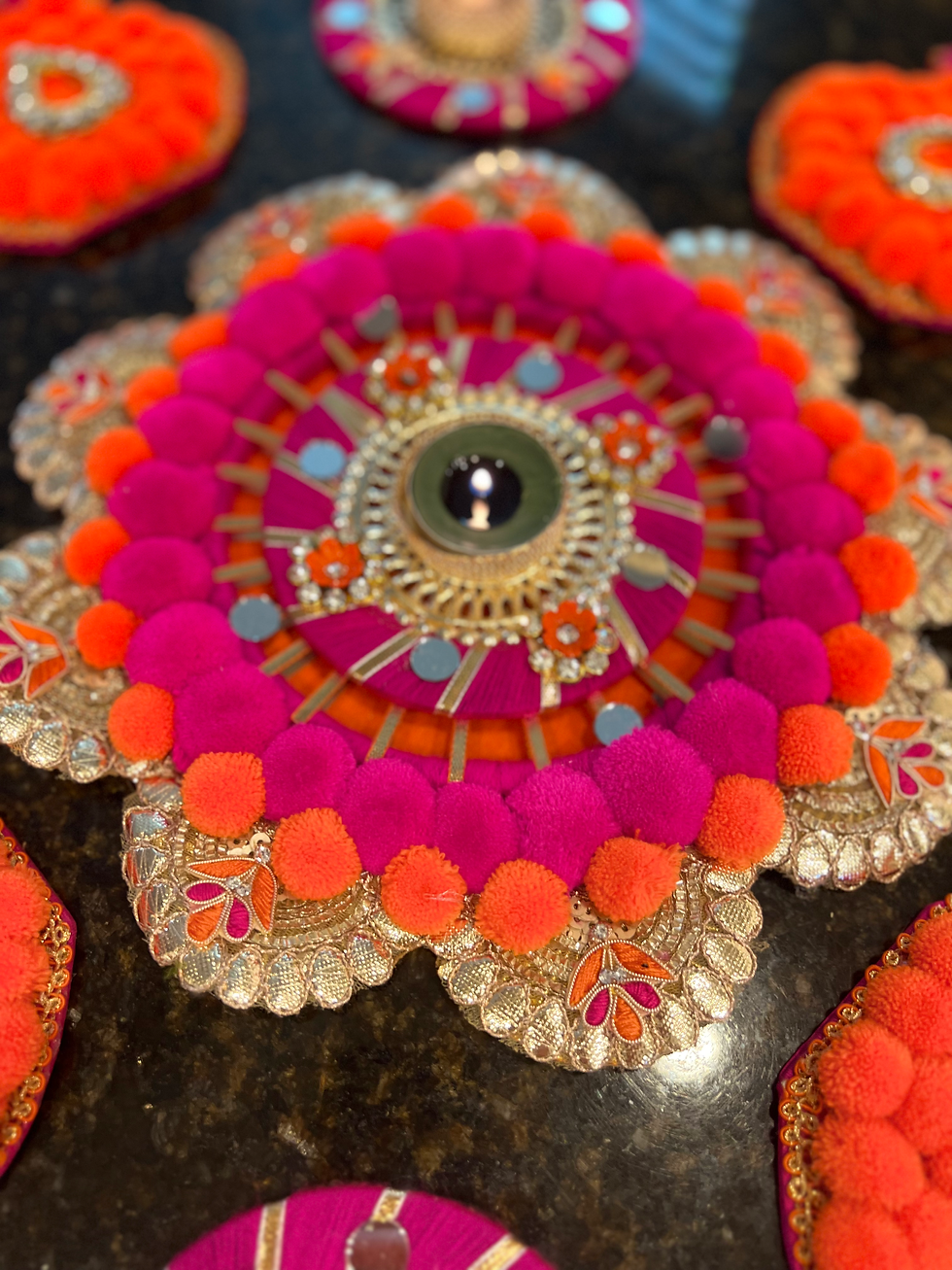 Thumbnail: Kalash Pom Pom Rangoli