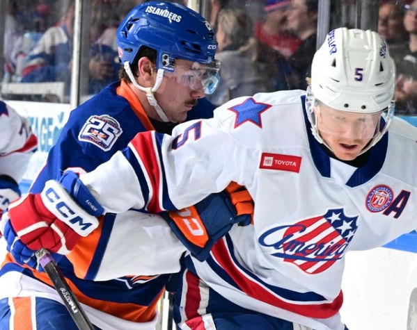 Rochester Americans vs Bridgeport Islanders on Friday, November. 21st, 2025. (@AmerksHockey on X)