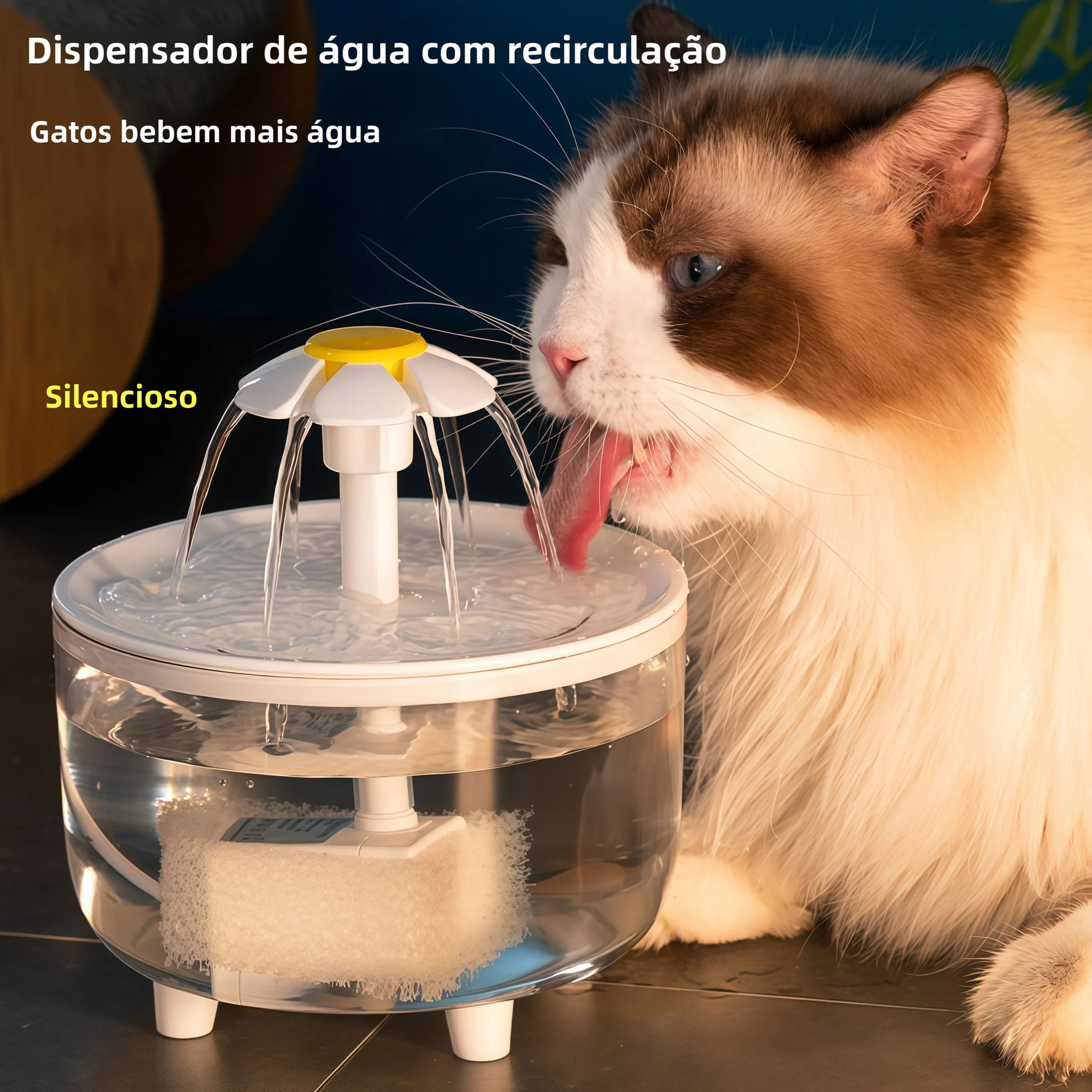 Fonte de Água Automática para Pets 1,2L USB