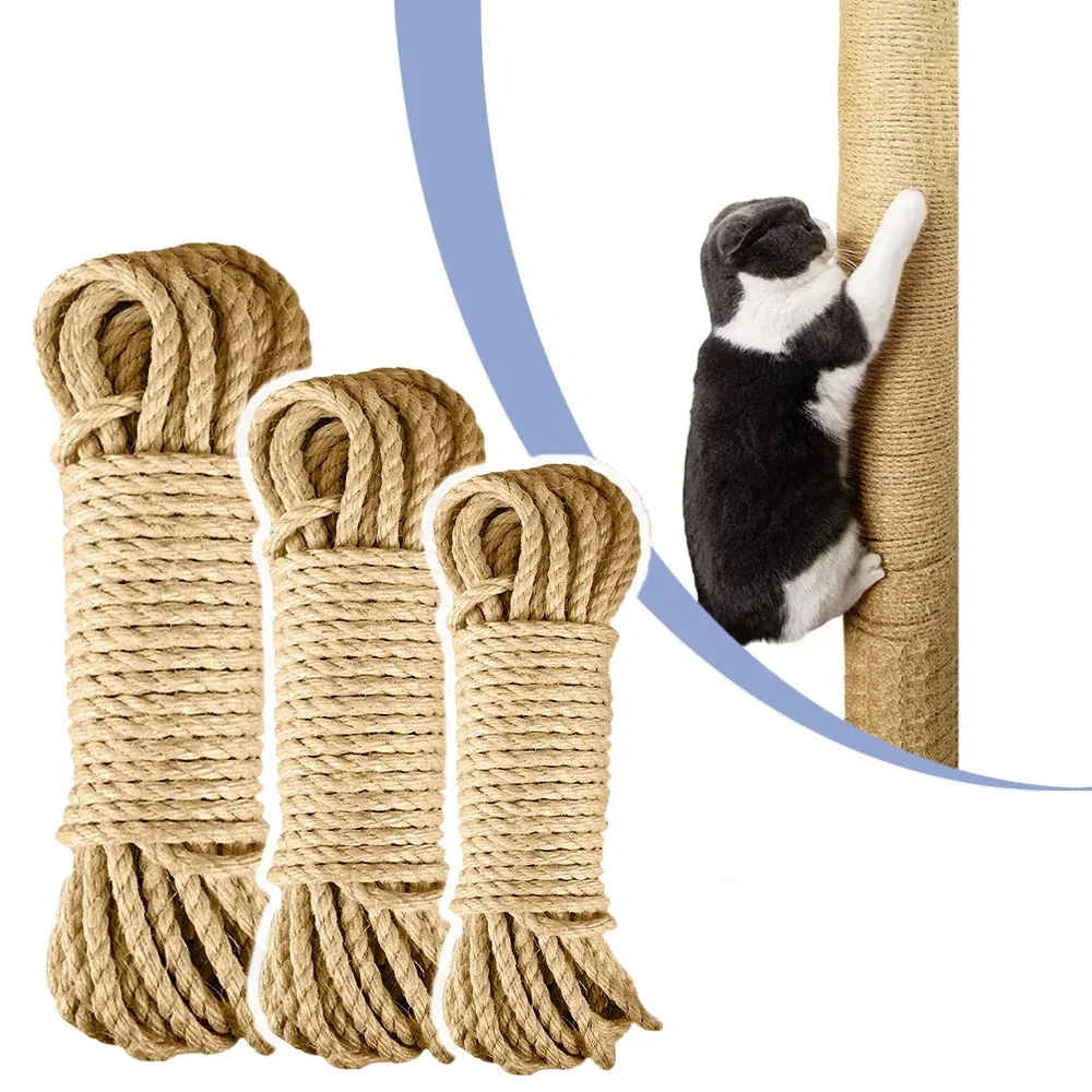 33/66/164ft Natural Sisal Rope Cat Scratcher Rope Tree Scratching DIY Toy Paw Cl