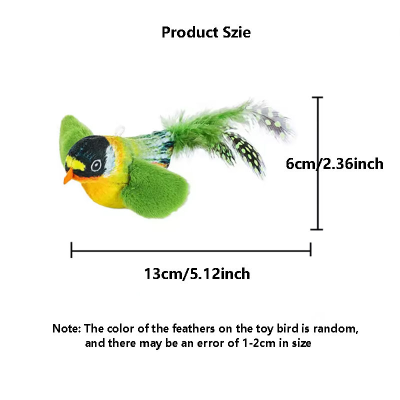 Thumbnail: The pet cat toy emulates the sound bird to amuse the cat elastic rope to relieve