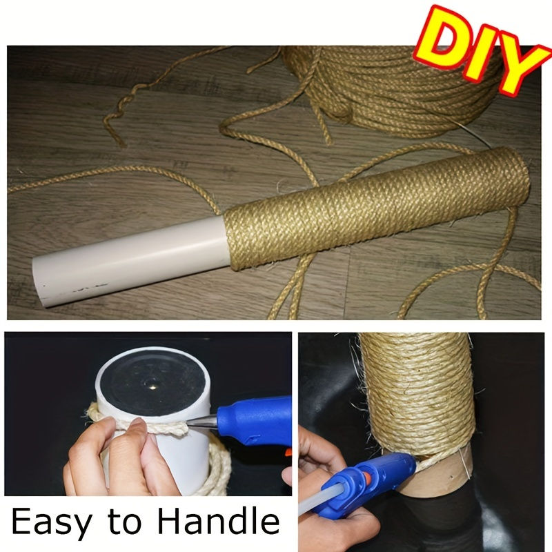 Thumbnail: 33/66/164ft Natural Sisal Rope Cat Scratcher Rope Tree Scratching DIY Toy Paw Cl