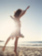 Ecstatic on the beach