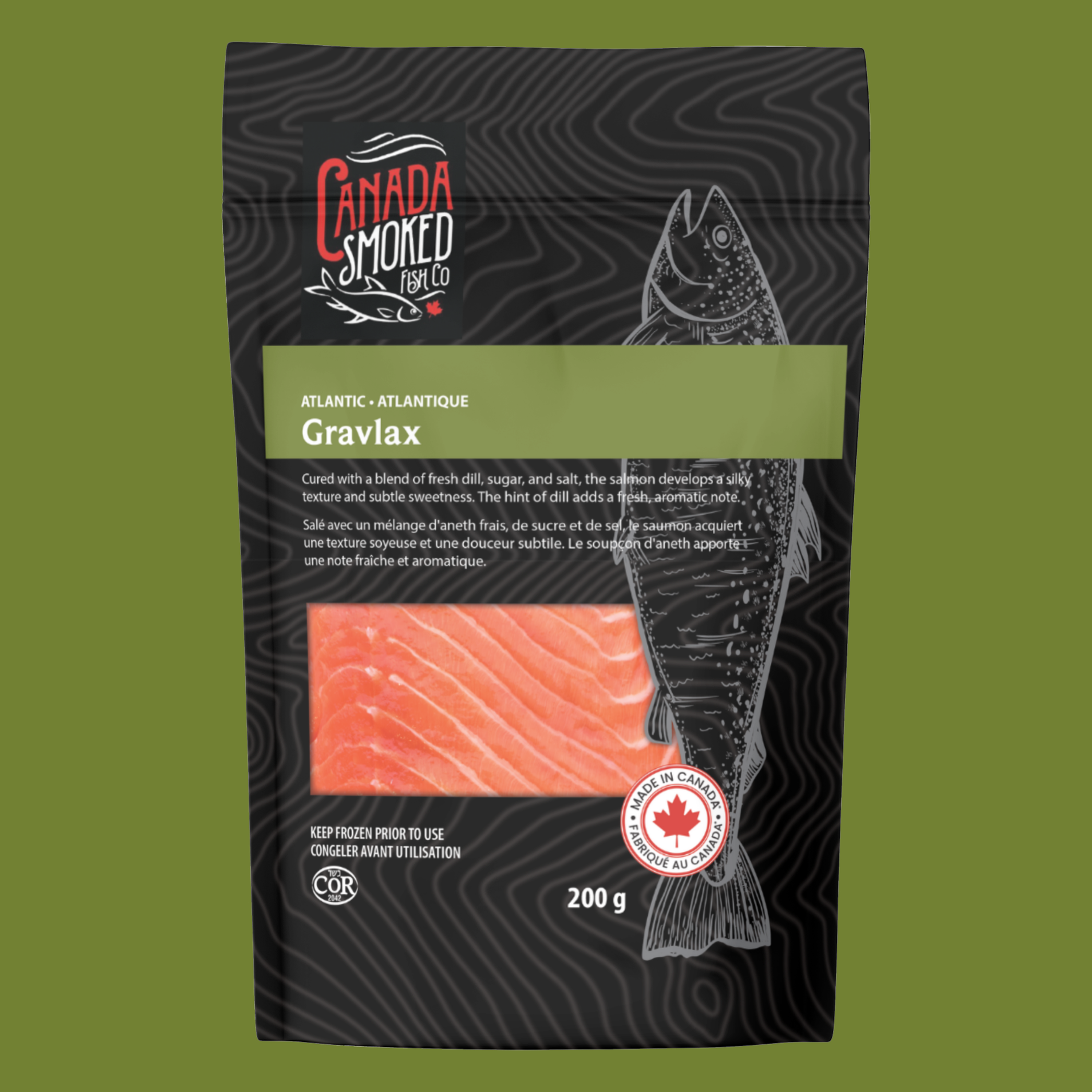 Front of Gravlax packaging