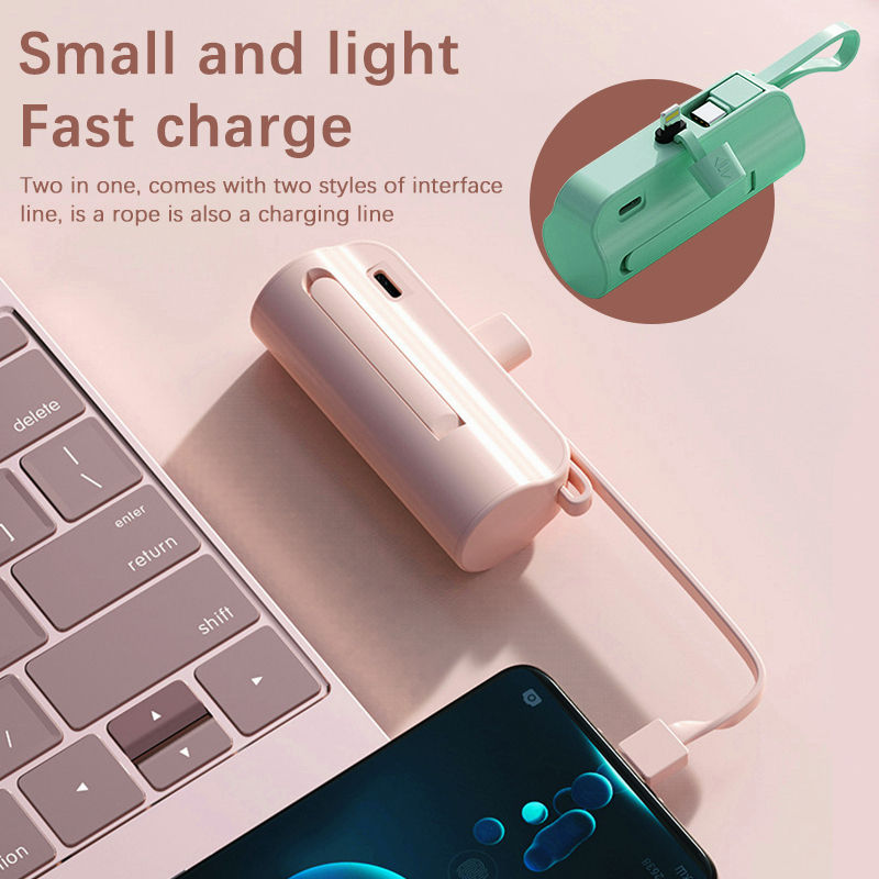 Miniatura: 10000mAh Mini Power Bank With Fast Wireless Charging and Embedded Cable For Day 