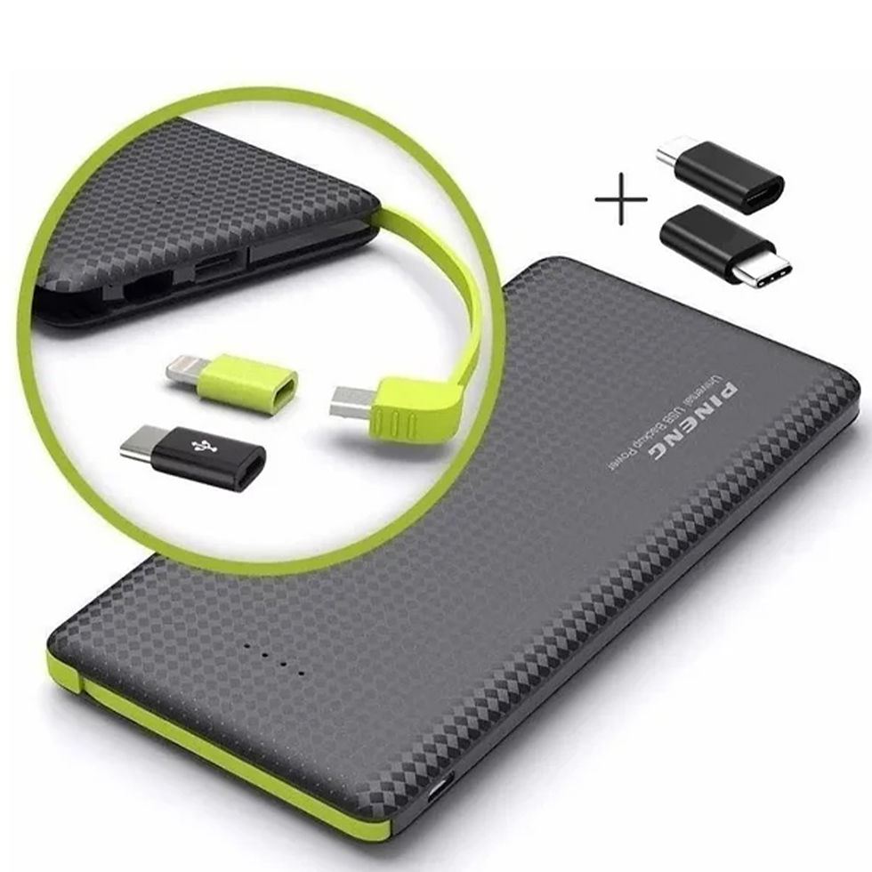 Miniatura: Power Bank 10000mAh Portátil Carregamento Rápido Compacto Leve Bateria Externa