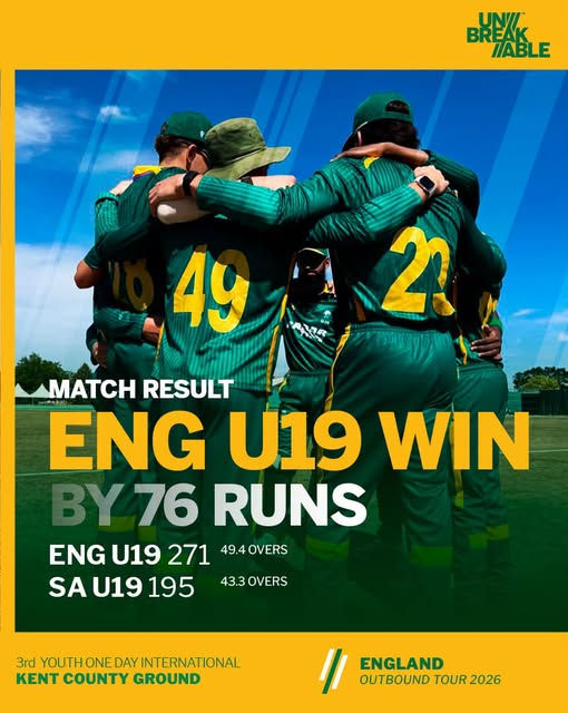 South Africa U19 Fall Short in High-Stakes Series Decider Despite Standout Individual Performances in Beckenham
