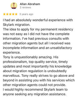 Allan Review - Skilled Visa - Skylark Migration