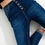 Thumbnail: High Rise Jeans With Exposed Buttons in Blue