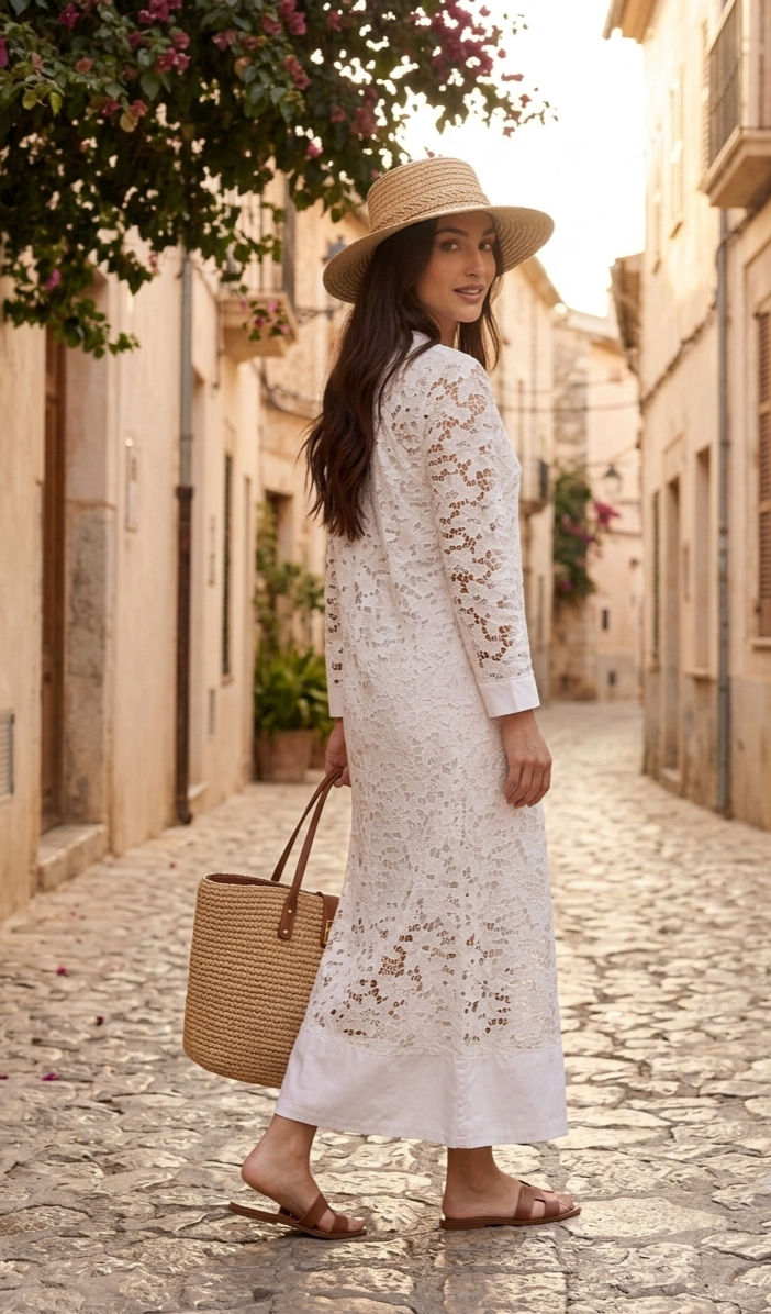 Miniature : Robe Brodée Blanche