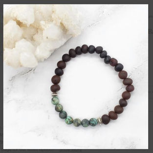 Adults - Raw African Turquoise Cherry 7in Standard Bracelet.JPG