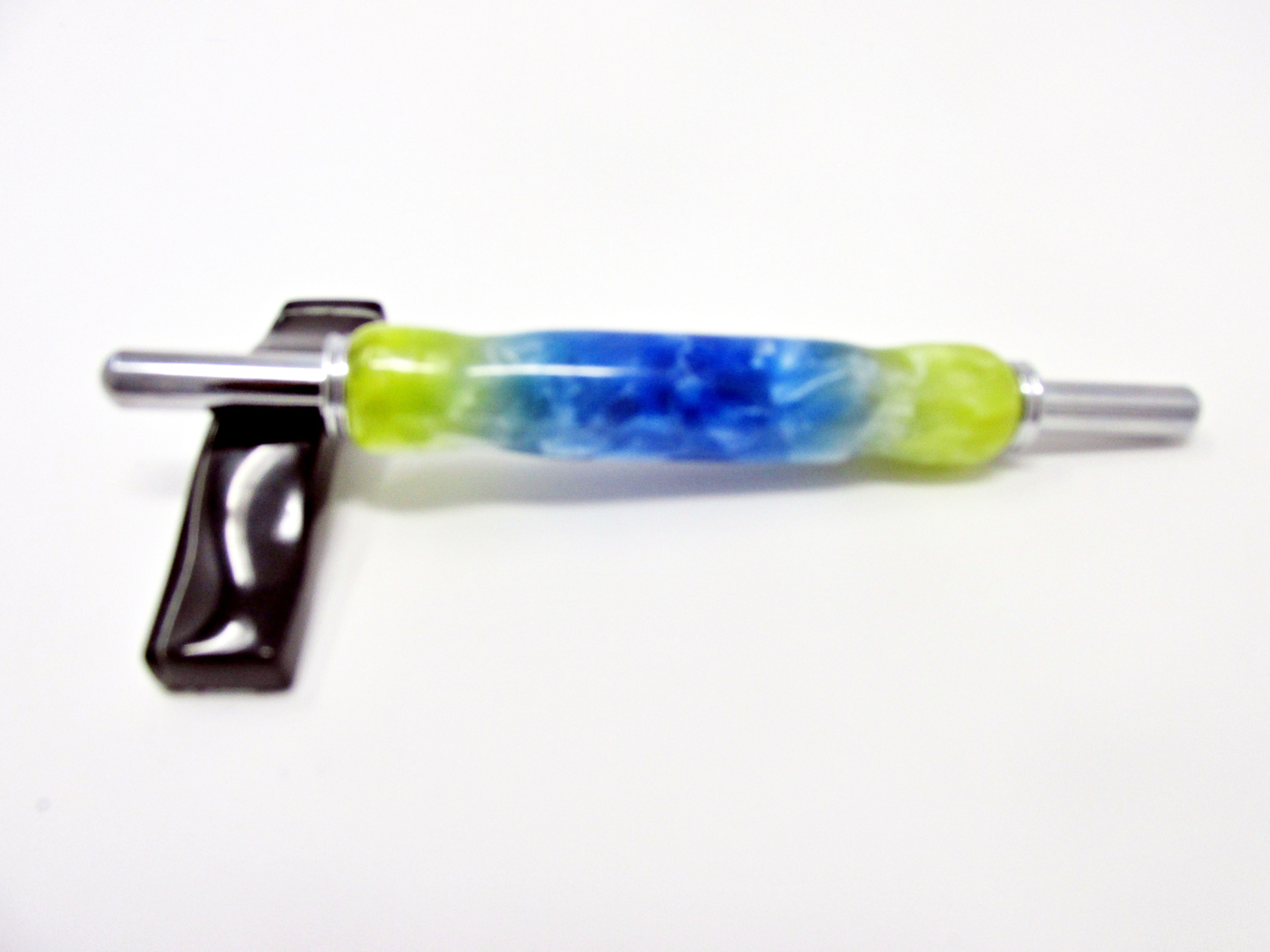 Handmade Blue Pineapple Seam Ripper/Stiletto with Chrome Plating