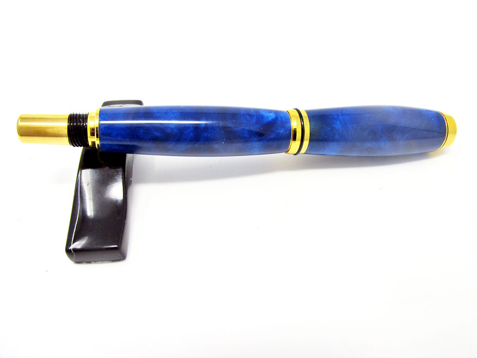 Thumbnail: Handmade Baron Paradise Blue Fountain Pen with 24Kt Gold Plating