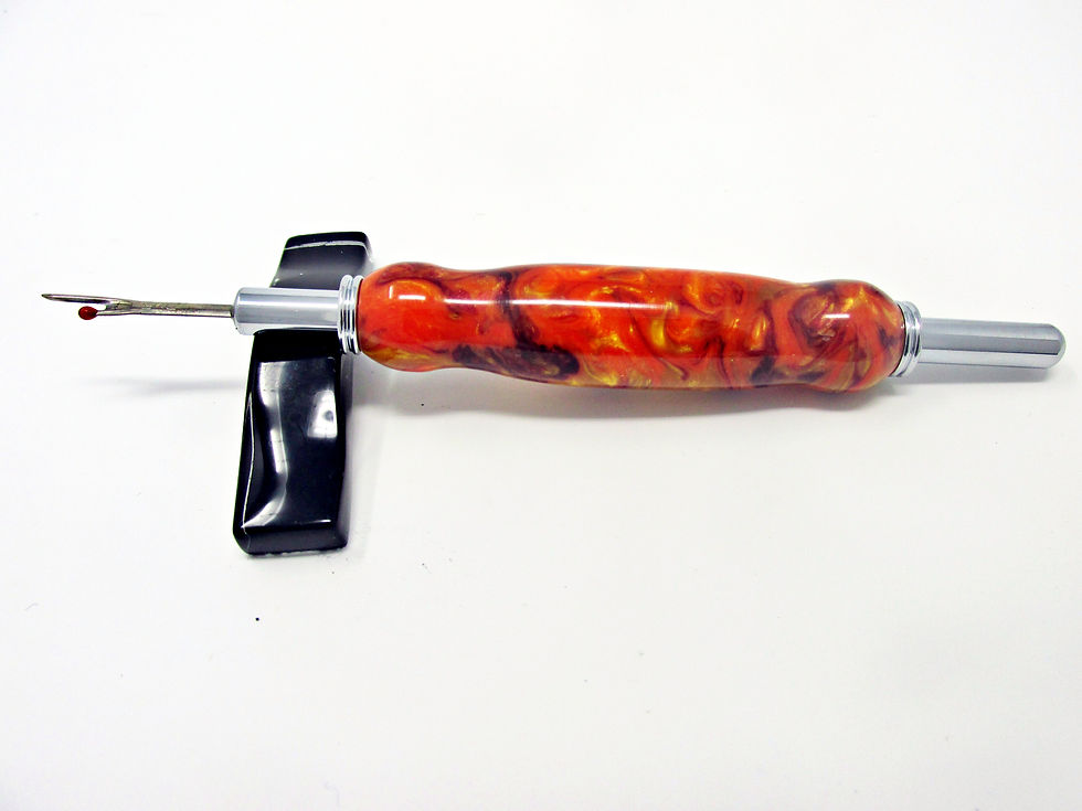 Thumbnail: Handmade Amber Waves Double Seam Ripper/Stiletto with Chrome Plating