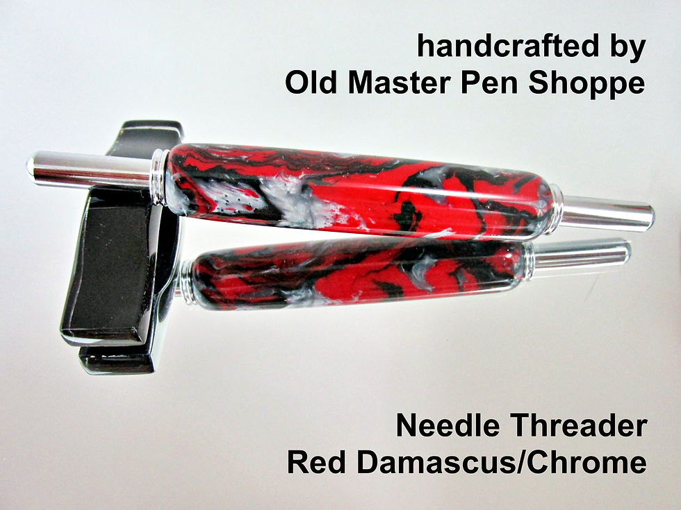 Thumbnail: Handmade Red Damascus Needle Threader With Chrome Plating