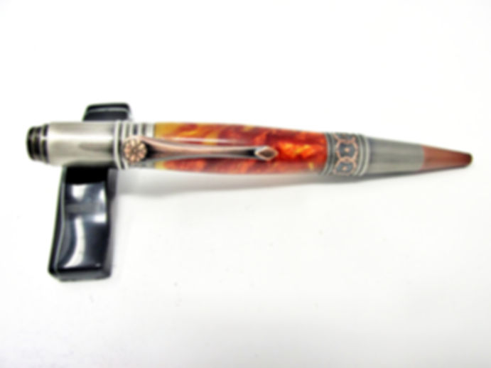 Handmade Davinci Copper Swirl Ballpoint Pen with Antique Rose Copper/Gun-Polish