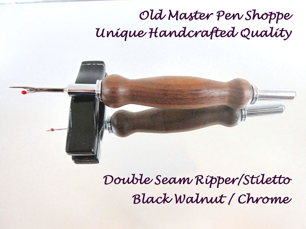 Thumbnail: Handmade Black Walnut Double Seam Ripper/Stiletto with Chrome Plating