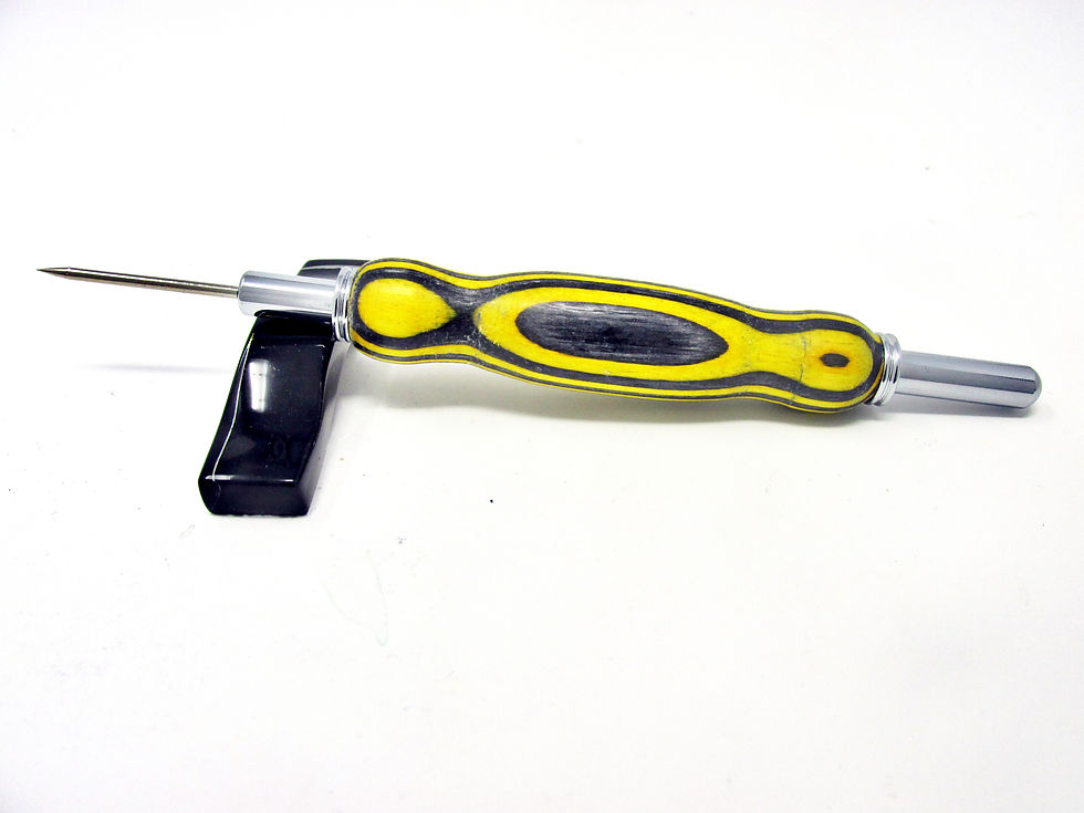 Handmade Flowerwood 13 Double Seam Ripper/Stiletto with Chrome Plating