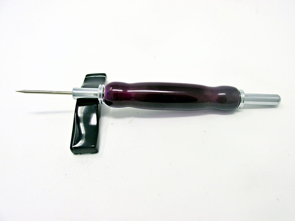 Thumbnail: Handmade Lavender Double Seam Ripper/Stiletto with Chrome Plating