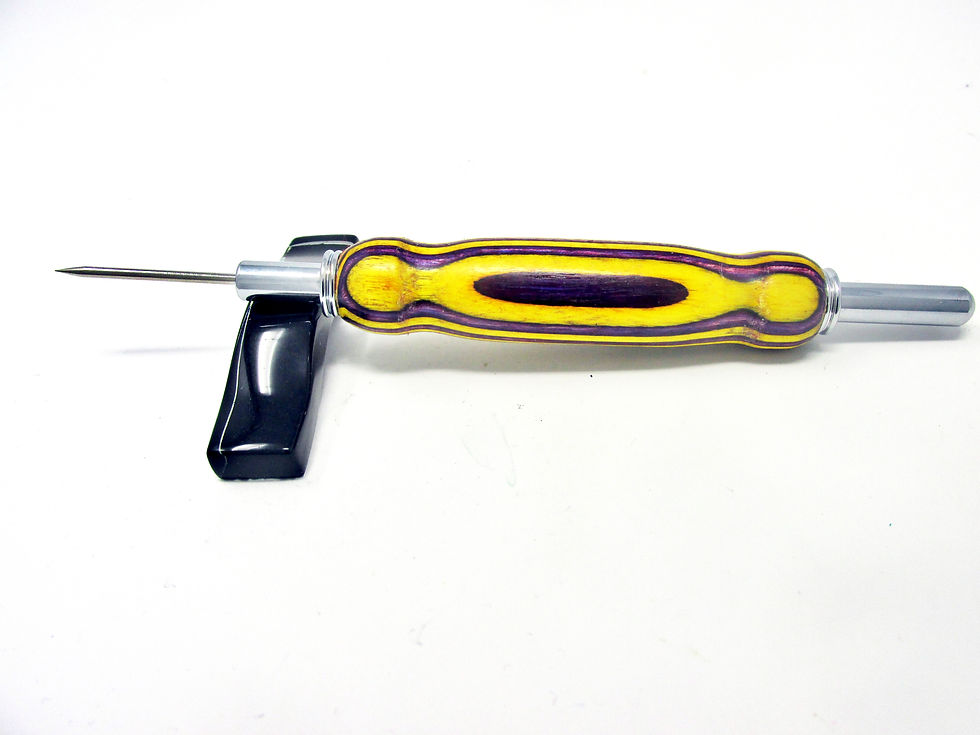 Thumbnail: Handmade Flowerwood 12 Double Seam Ripper/Stiletto with Chrome Plating