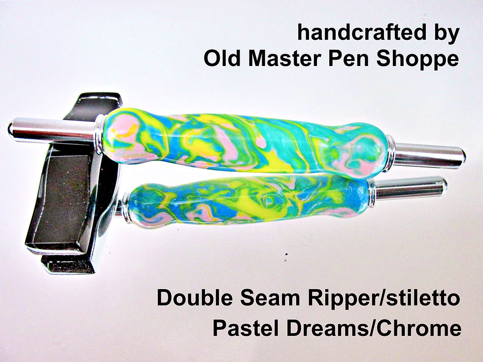 Thumbnail: Handmade Pastel Dreams Double Seam Ripper/Stiletto with Chrome Plating