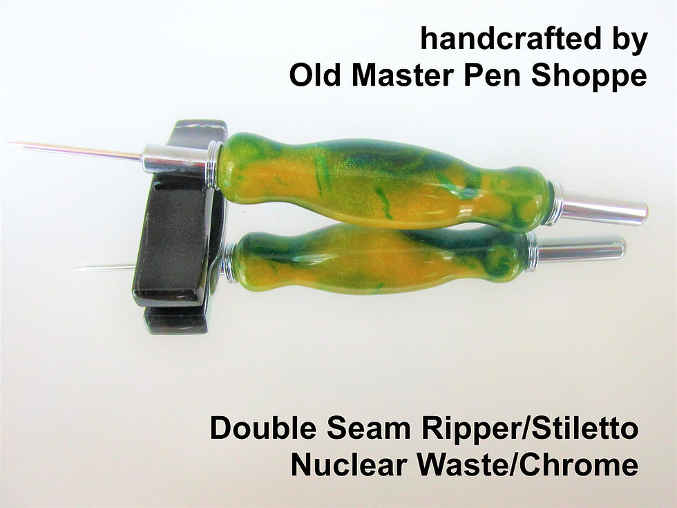Thumbnail: Handmade Nuclear Waste Double Seam Ripper/Stiletto with Chrome Plating
