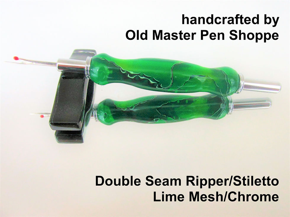 Thumbnail: Handmade Lime Mesh Seam Ripper/Stiletto with Chrome Plating