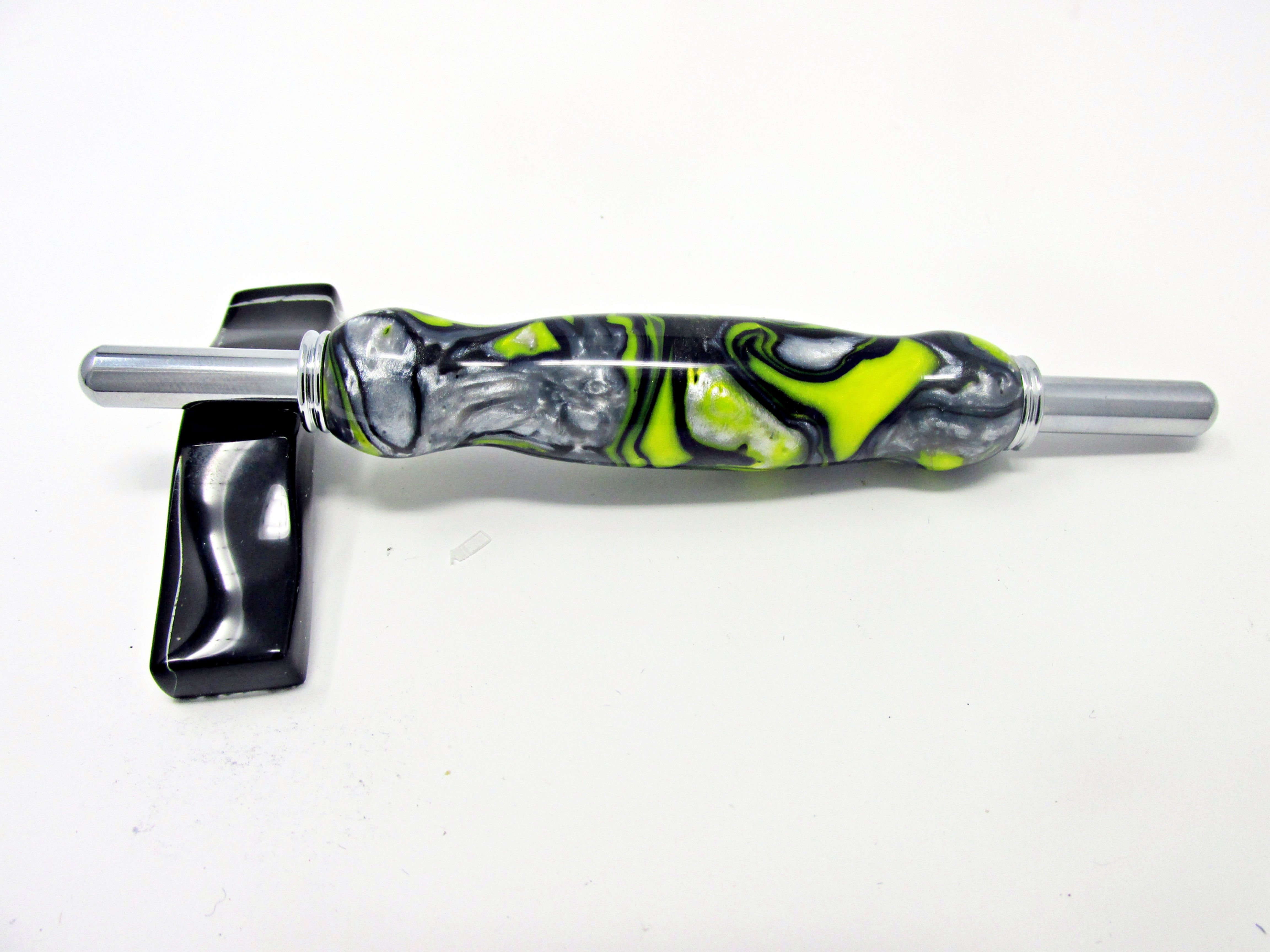 Handmade Yellow Damascus Double Seam Ripper/Stiletto with Chrome Plating