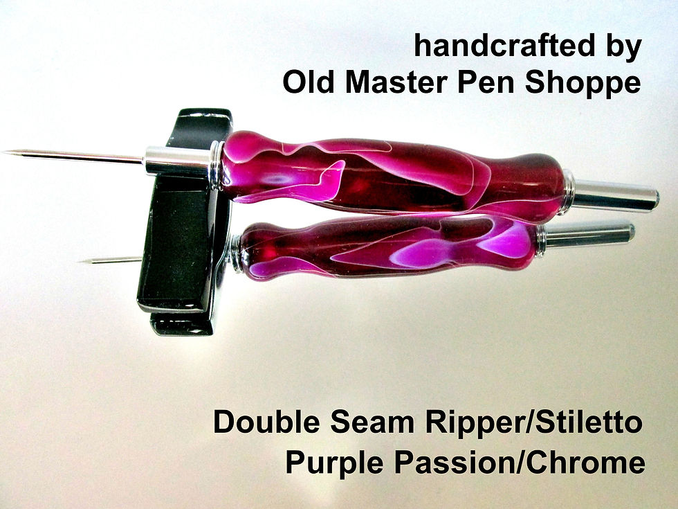 Thumbnail: Handmade Purple Passion Seam Ripper/Stiletto with Chrome Plating