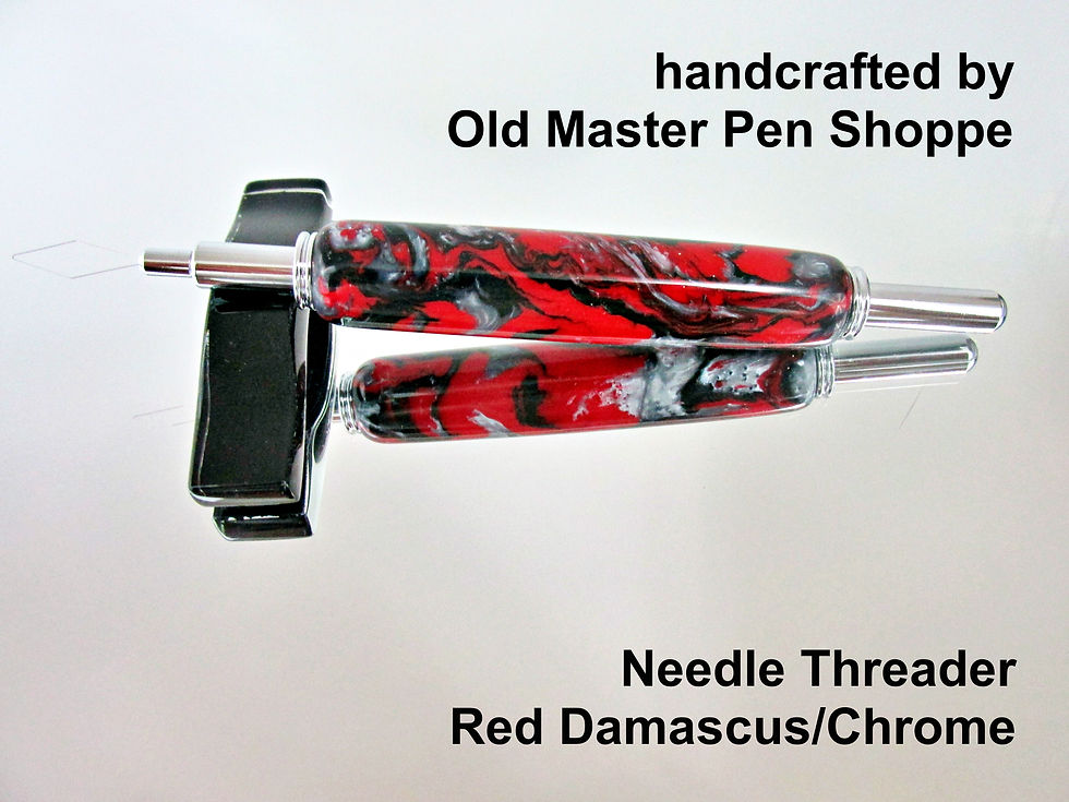 Thumbnail: Handmade Red Damascus Needle Threader With Chrome Plating