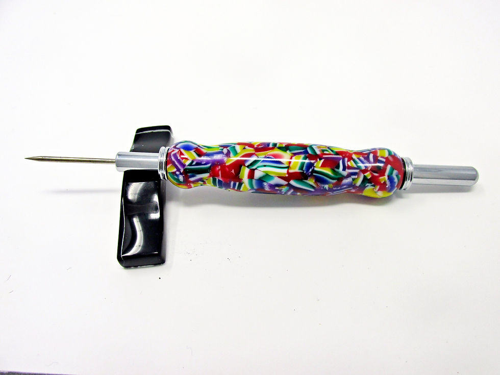 Thumbnail: Handmade Waving Flags Double Seam Ripper/Stiletto with Chrome Plating