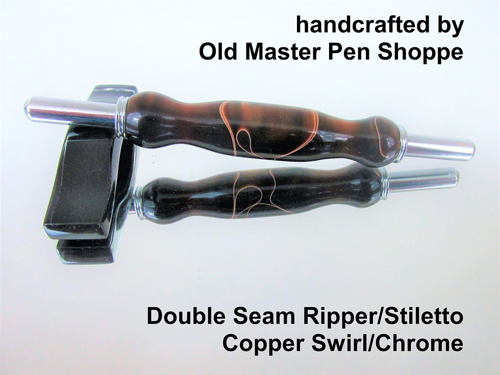 Thumbnail: Handmade Copper Swirl Double Seam Ripper/Stiletto with Chrome Plating